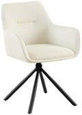 Draaibare Stoffen Eetkamerstoel - Comfortabel Design - 180° draaifunctie Kleur crème