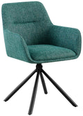 Draaibare Stoffen Eetkamerstoel - Comfortabel Design - 180° draaifunctie Kleur donkergroen