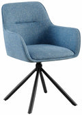 Draaibare Stoffen Eetkamerstoel - Comfortabel Design - 180° draaifunctie Kleur blauw