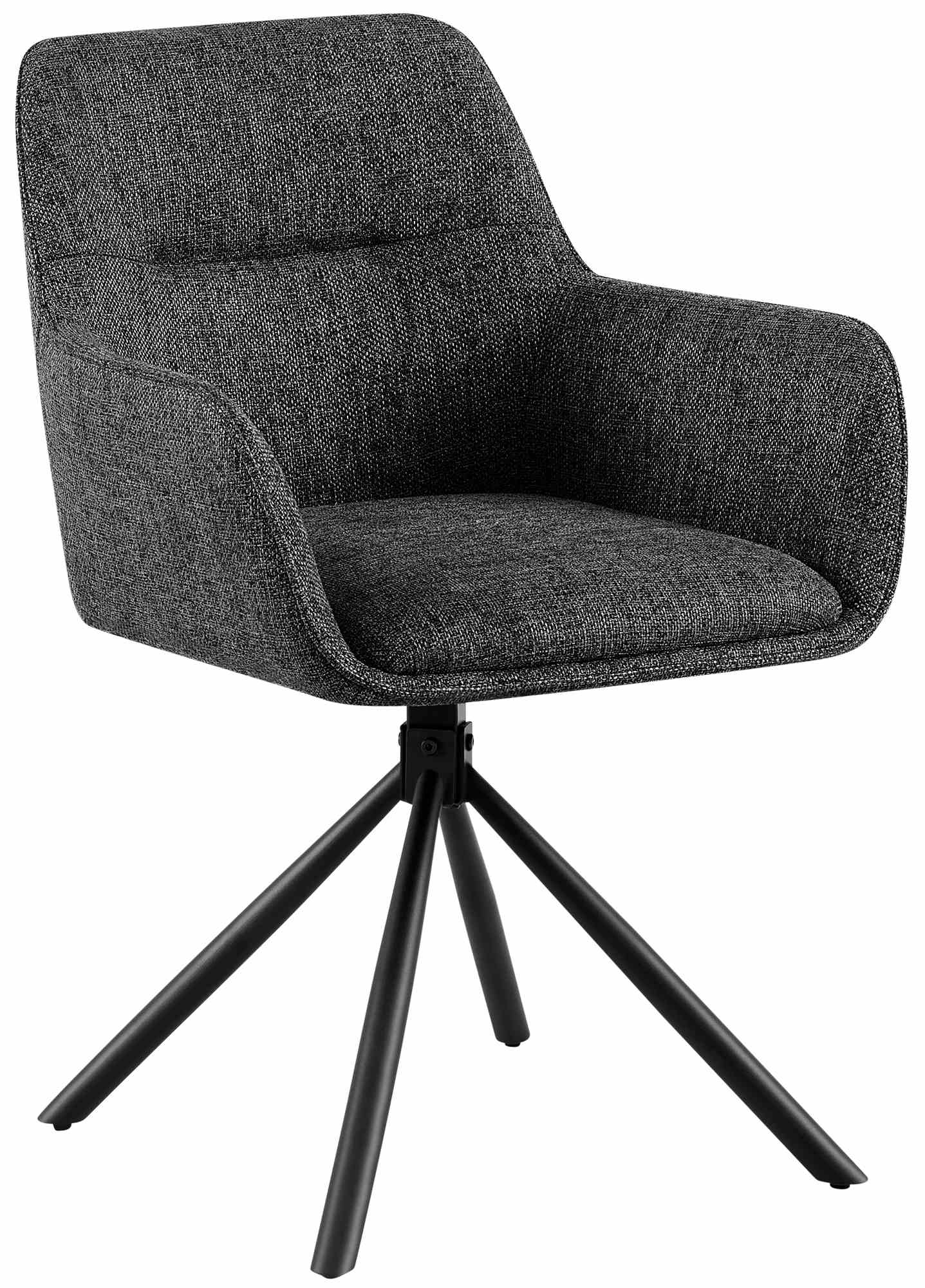 Draaibare Stoffen Eetkamerstoel - Comfortabel Design - 180° draaifunctie Kleur donkergrijs