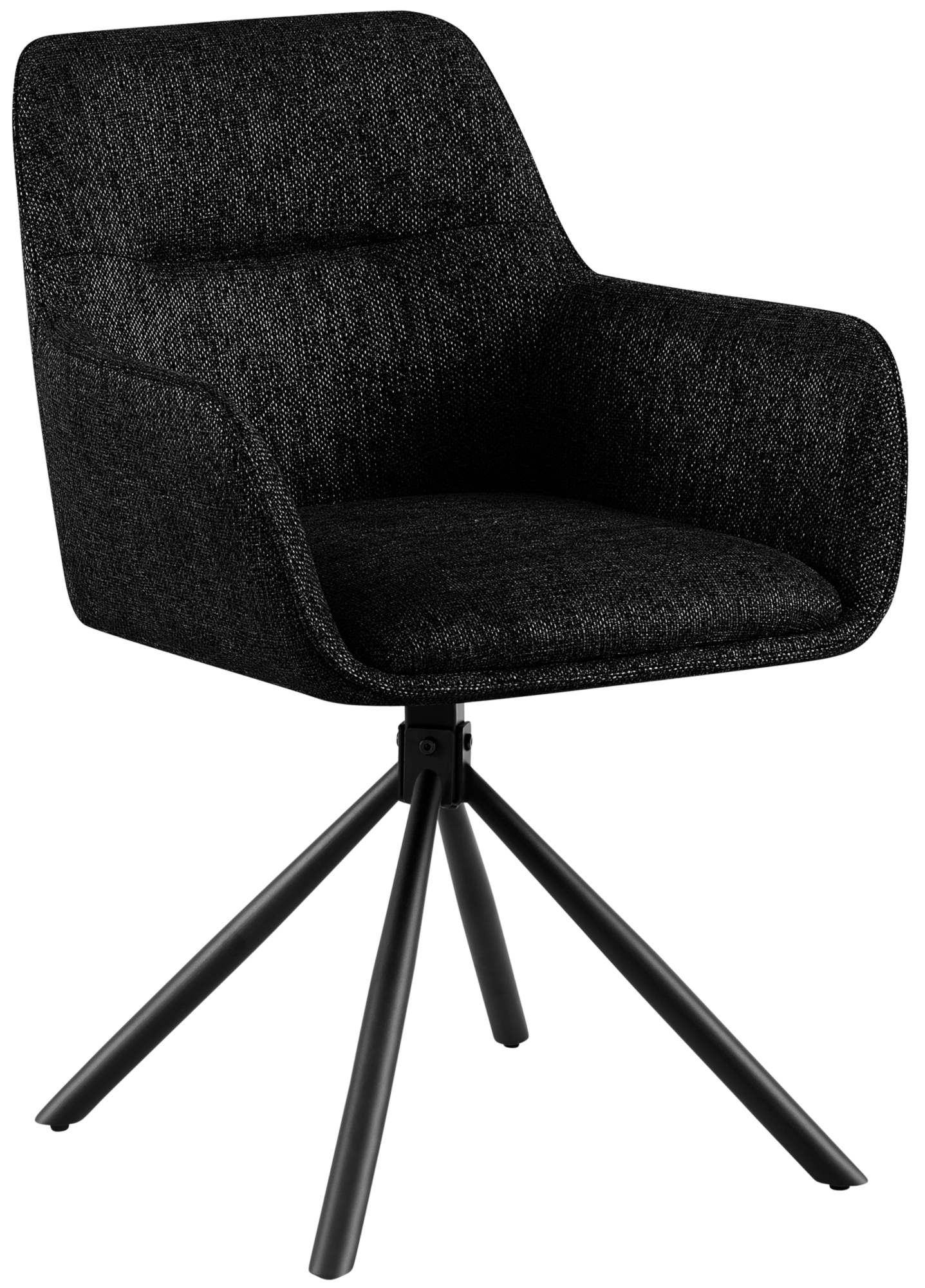 Draaibare Stoffen Eetkamerstoel - Comfortabel Design - 180° draaifunctie Kleur zwart