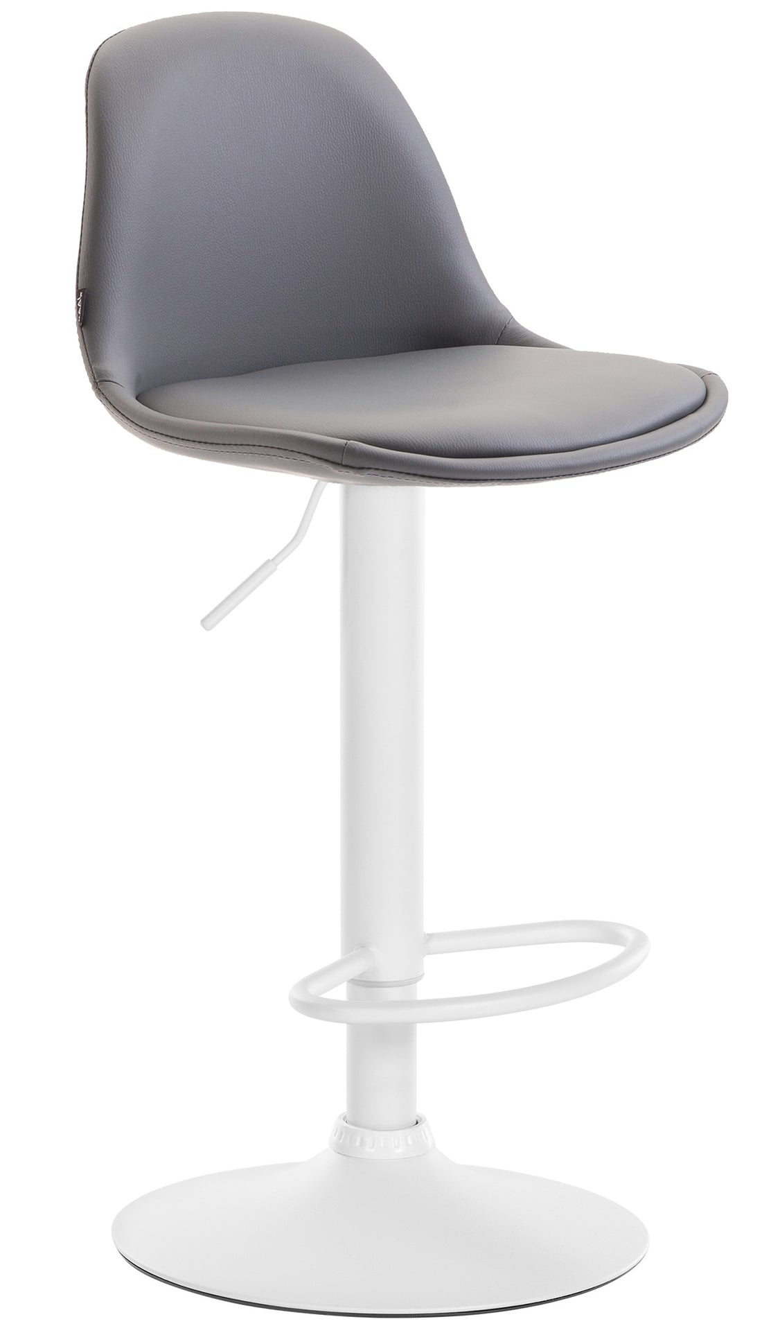 Verstelbare Barkruk Kunstleer - Hoge Kruk - Ergonomisch Comfort & Chroom-look Kleur grijs