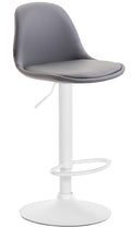 Verstelbare Barkruk Kunstleer - Hoge Kruk - Ergonomisch Comfort & Chroom-look Kleur grijs