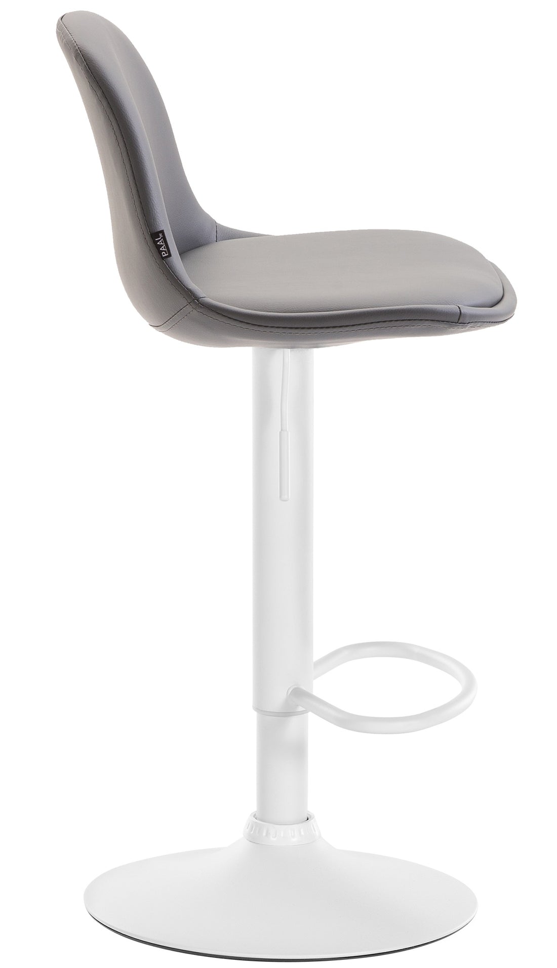 Verstelbare Barkruk Kunstleer - Hoge Kruk - Ergonomisch Comfort & Chroom-look Kleur grijs