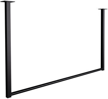 Kledingroede, Kapstok - Stevige Opbergruimte - Gepoedercoat Staal, Zwart 100x60 cm Kleur zwart