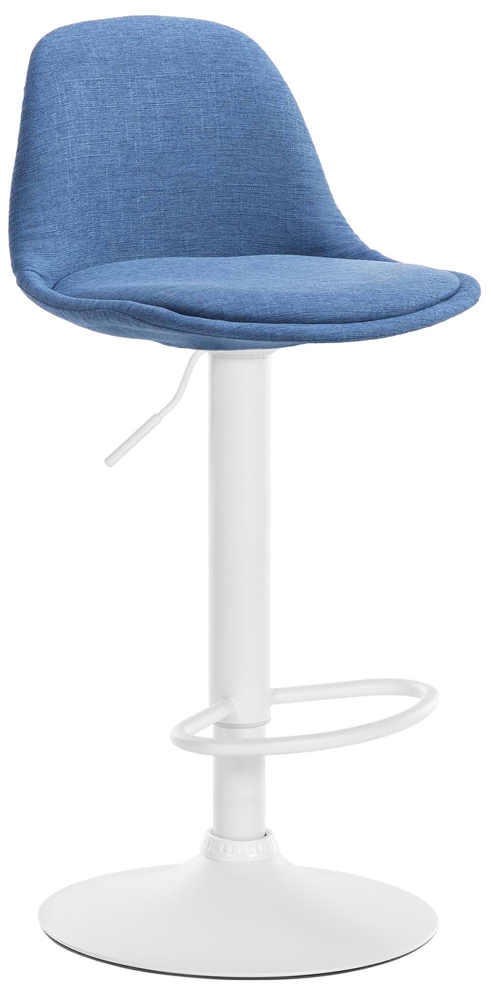 Barkruk - Hoge Kruk, Verstelbaar in Hoogte, Stijlvol Design Onderstel Kleur wit Kleur blauw