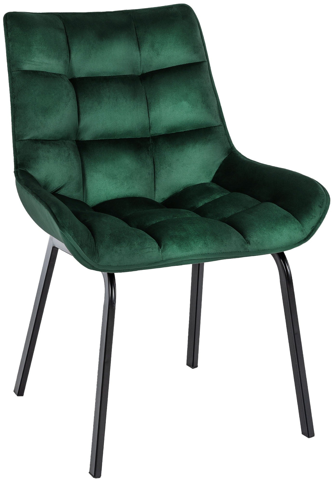 Eetkamerstoel - Keukenstoel - Ergonomisch Ontwerp, Comfortabel Zitcomfort Kleur groen Materiaal zacht