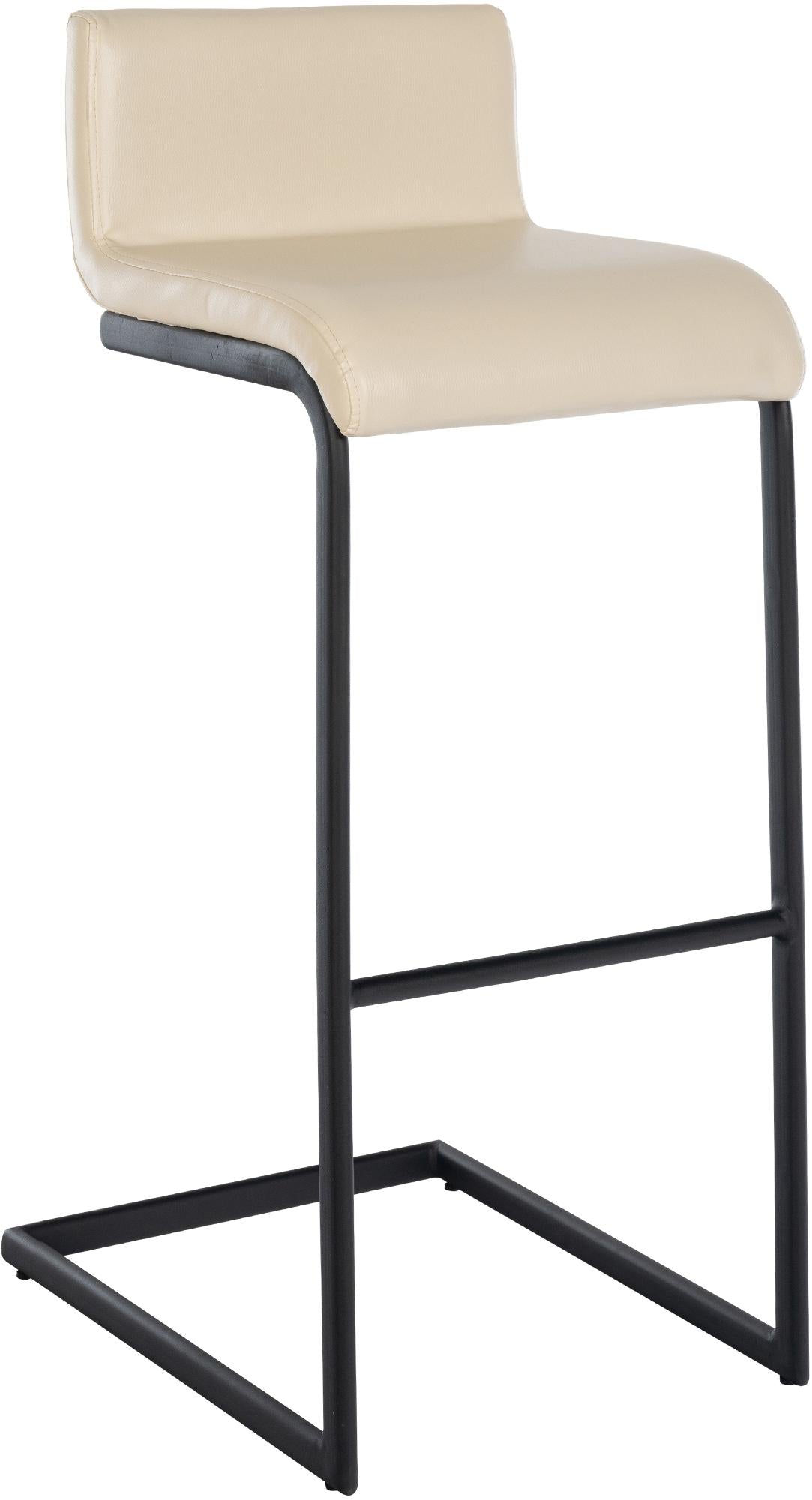 Moderne Zwarte Barkruk - Bistrokruk - Ergonomisch Design, Onderhoudsvriendelijk Kunstleer Kleur crème Materiaal kunstleer