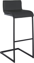 Moderne Zwarte Barkruk - Bistrokruk - Ergonomisch Design, Onderhoudsvriendelijk Kunstleer Kleur donkergrijs Materiaal kunstleer