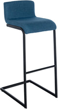 Moderne Zwarte Barkruk - Bistrokruk - Ergonomisch Design, Onderhoudsvriendelijk Kunstleer Kleur blauw Materiaal Stof