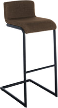 Moderne Zwarte Barkruk - Bistrokruk - Ergonomisch Design, Onderhoudsvriendelijk Kunstleer Kleur bruin Materiaal Stof
