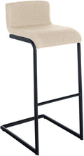 Moderne Zwarte Barkruk - Bistrokruk - Ergonomisch Design, Onderhoudsvriendelijk Kunstleer Kleur crème Materiaal Stof