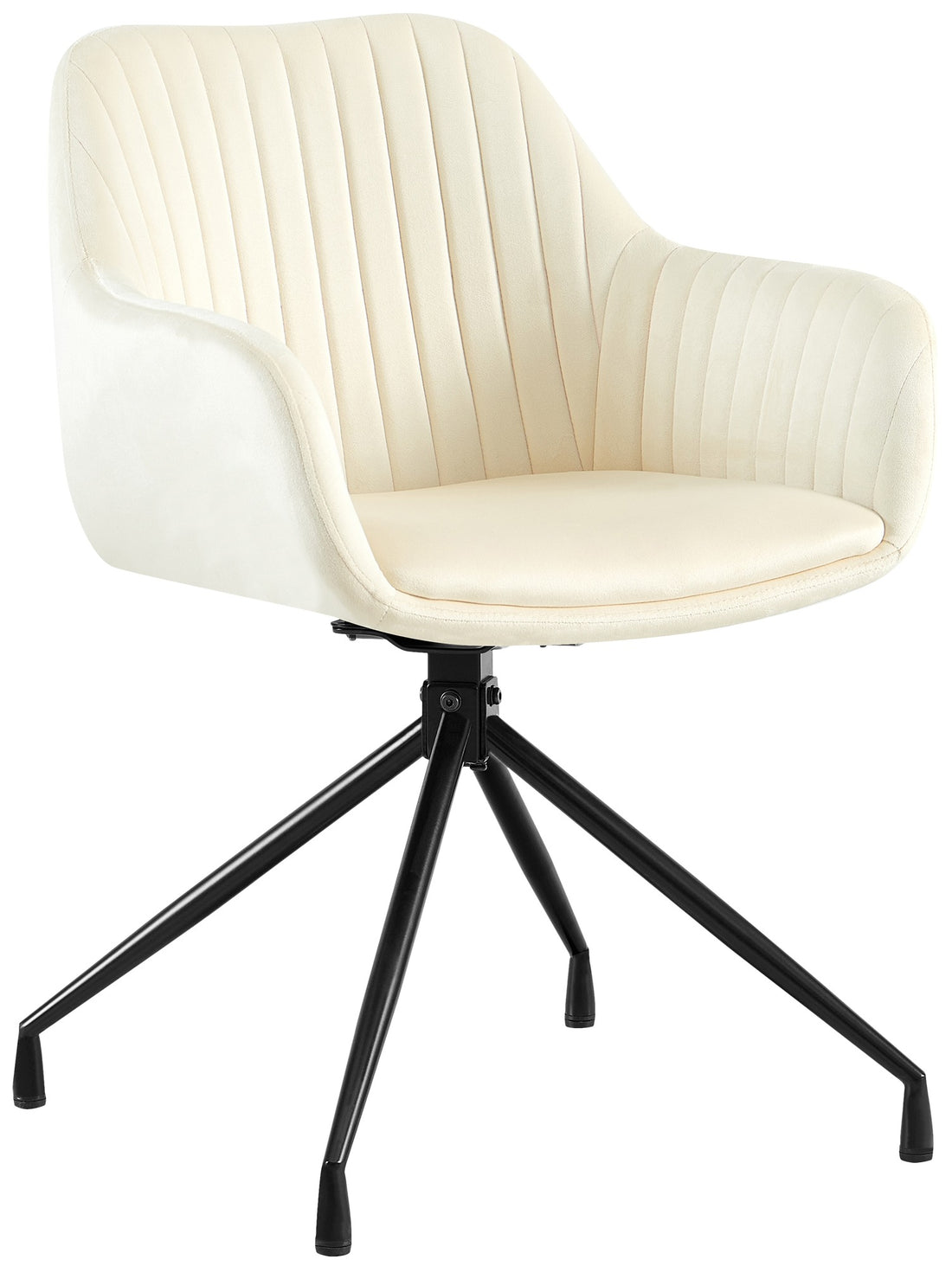 Eetkamerstoel - Dining Chair - Ultiem Zitcomfort & Draaifunctie, Fluweel of Kunstleer Kleur crème Materiaal zacht
