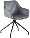 Eetkamerstoel - Dining Chair - Ultiem Zitcomfort & Draaifunctie, Fluweel of Kunstleer Kleur donkergrijs Materiaal zacht