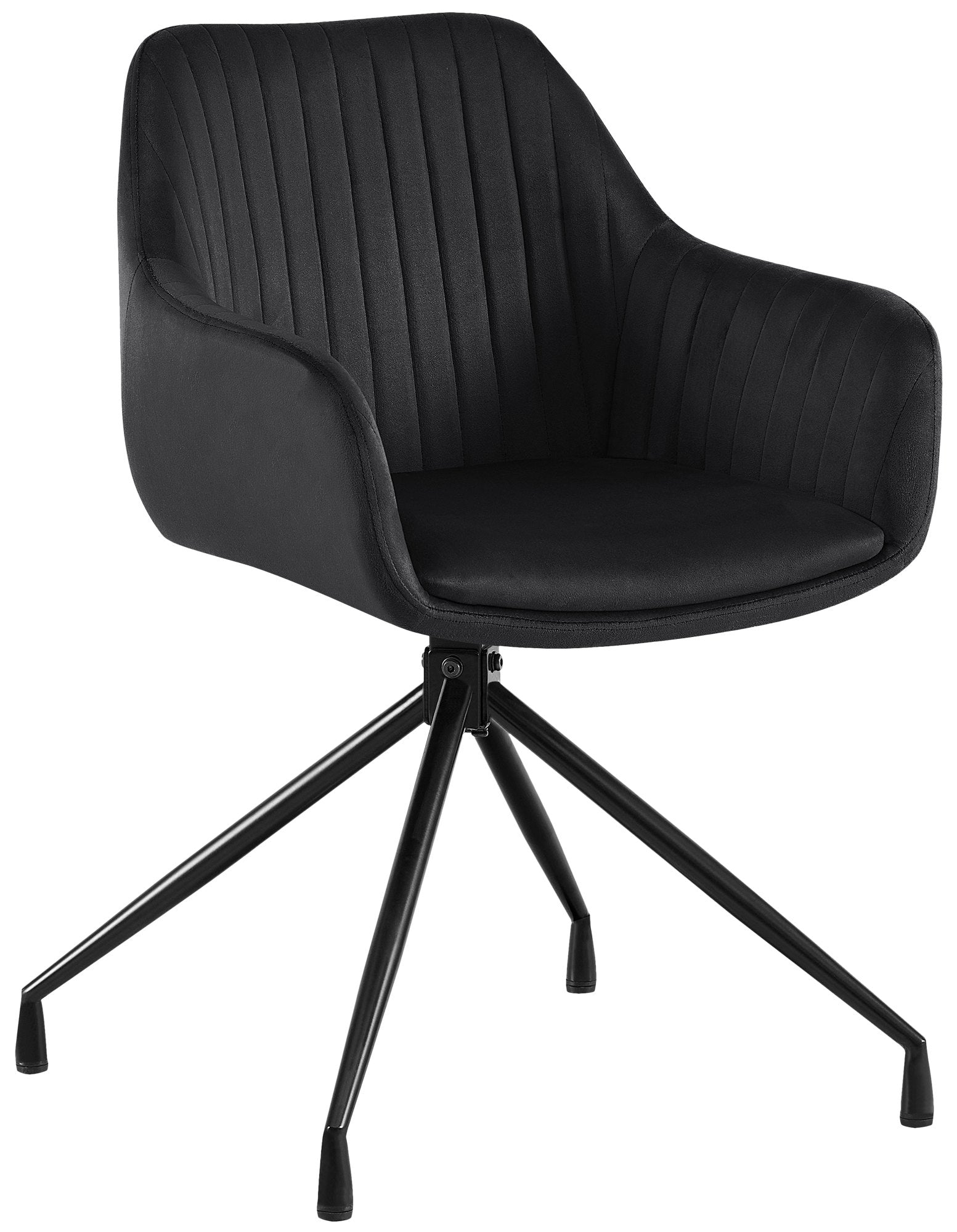 Eetkamerstoel - Dining Chair - Ultiem Zitcomfort & Draaifunctie, Fluweel of Kunstleer Kleur zwart Materiaal zacht