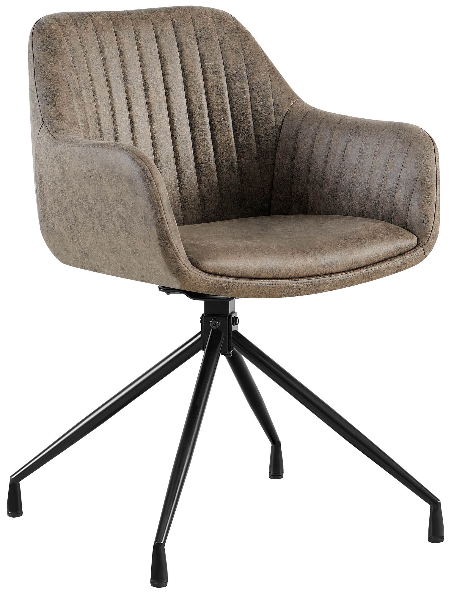 Eetkamerstoel - Dining Chair - Ultiem Zitcomfort & Draaifunctie, Fluweel of Kunstleer Kleur grijs Materiaal Vintage Kunstleder