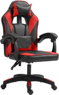 Ergonomische Kunstleren Bureaustoel - Comfortstoel - Verstelbare Rugsteun, Hoogwaardige Materialen Kleur zwart/rood