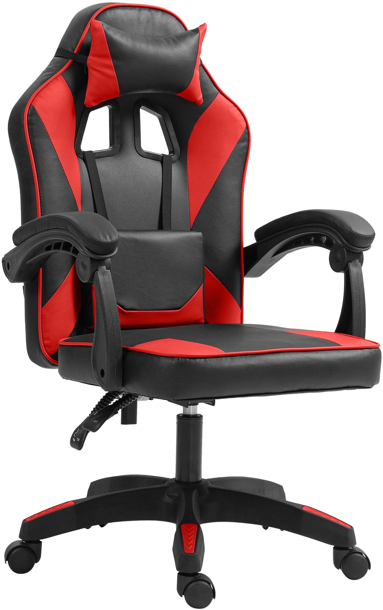 Ergonomische Kunstleren Bureaustoel - Comfortstoel - Verstelbare Rugsteun, Hoogwaardige Materialen Kleur zwart/rood