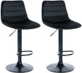 Set van 2 Fluwelen Barkrukken - Ergonomische Design - Optimaal Comfort - Traploos Verstelbaar Kleur zwart