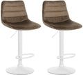 Set van 2 Fluwelen Barkrukken - Barstoelen - Hoogte verstelbaar, Tijdloos Ontwerp Kleur bruin