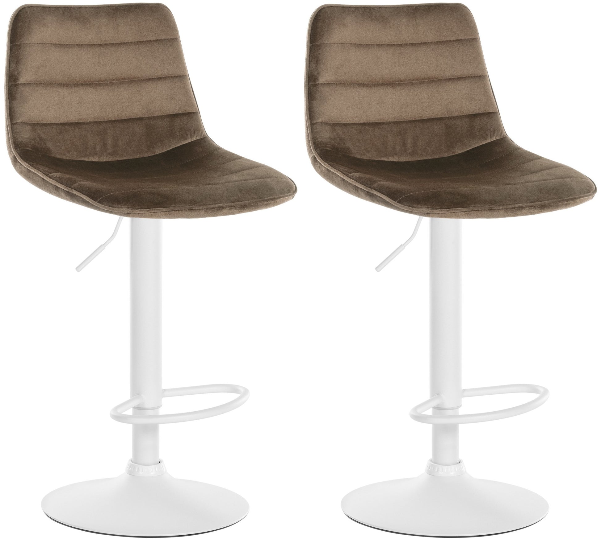 Set van 2 Fluwelen Barkrukken - Barstoelen - Hoogte verstelbaar, Tijdloos Ontwerp Kleur bruin