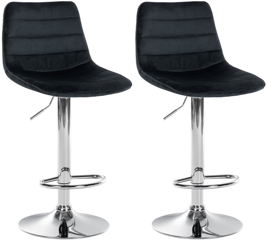 2-delige set Fluwelen Barkrukken - Elegante Krukken - Optimale Comfort Kleur zwart