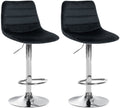 2-delige set Fluwelen Barkrukken - Elegante Krukken - Optimale Comfort Kleur zwart