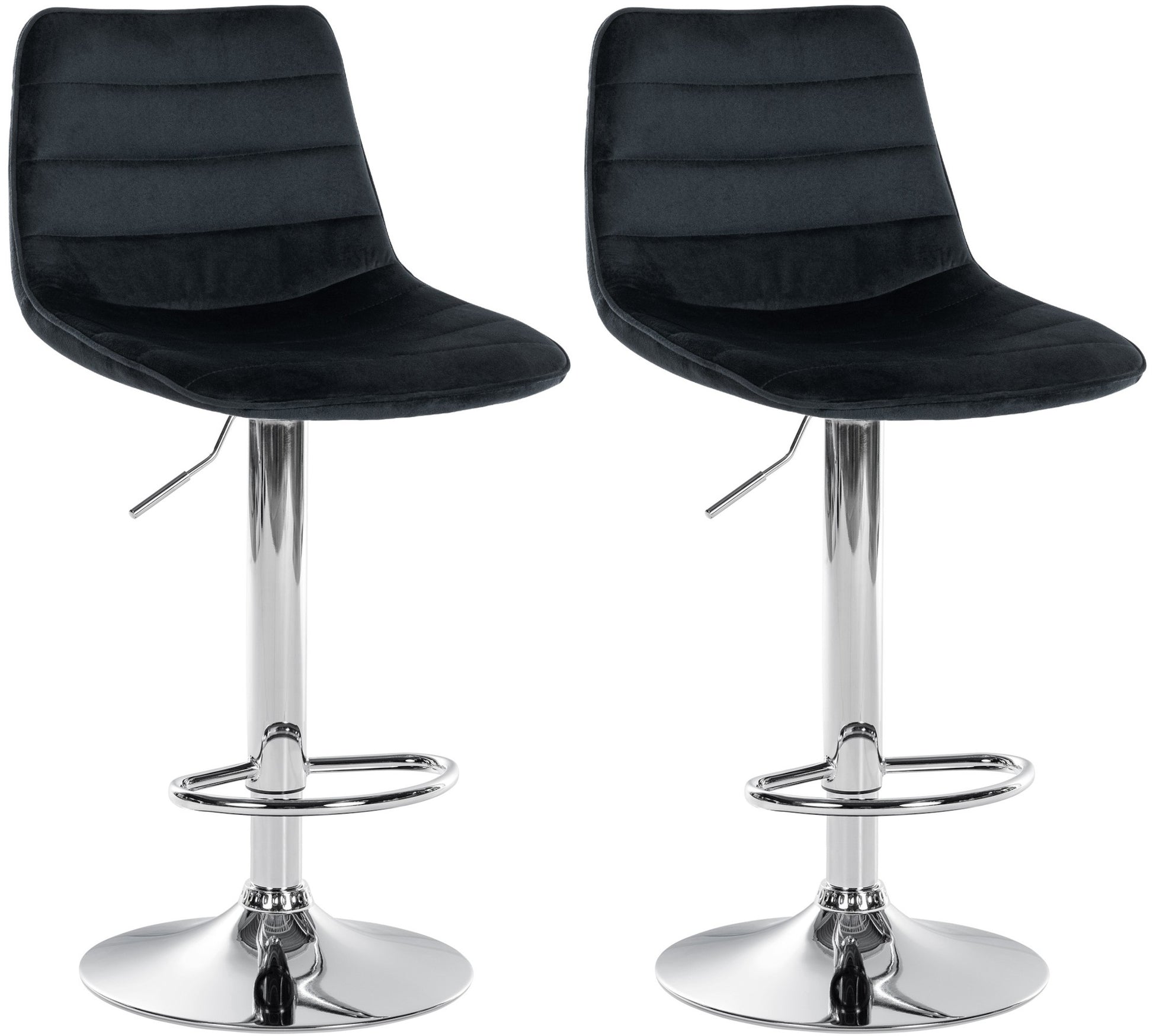 2-delige set Fluwelen Barkrukken - Elegante Krukken - Optimale Comfort Kleur zwart