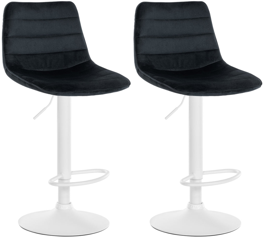 Fluwelen Barkrukken Set van 2 - Stoelen - Comfortabele Rugleuning, Hoogte Verstelbaar Kleur zwart