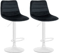 Fluwelen Barkrukken Set van 2 - Stoelen - Comfortabele Rugleuning, Hoogte Verstelbaar Kleur zwart