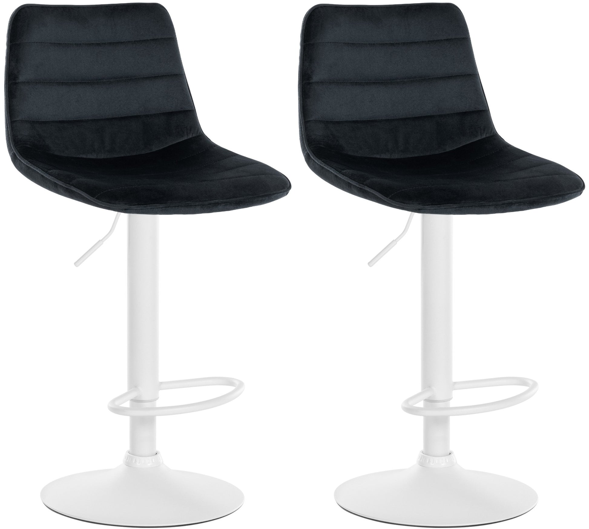 Fluwelen Barkrukken Set van 2 - Stoelen - Comfortabele Rugleuning, Hoogte Verstelbaar Kleur zwart