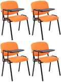 Set van 4 Comfortabele Stoelen – Vergaderstoelen – Incl. Klaptafeltje, Ergonomisch & Stabiel Kleur oranje