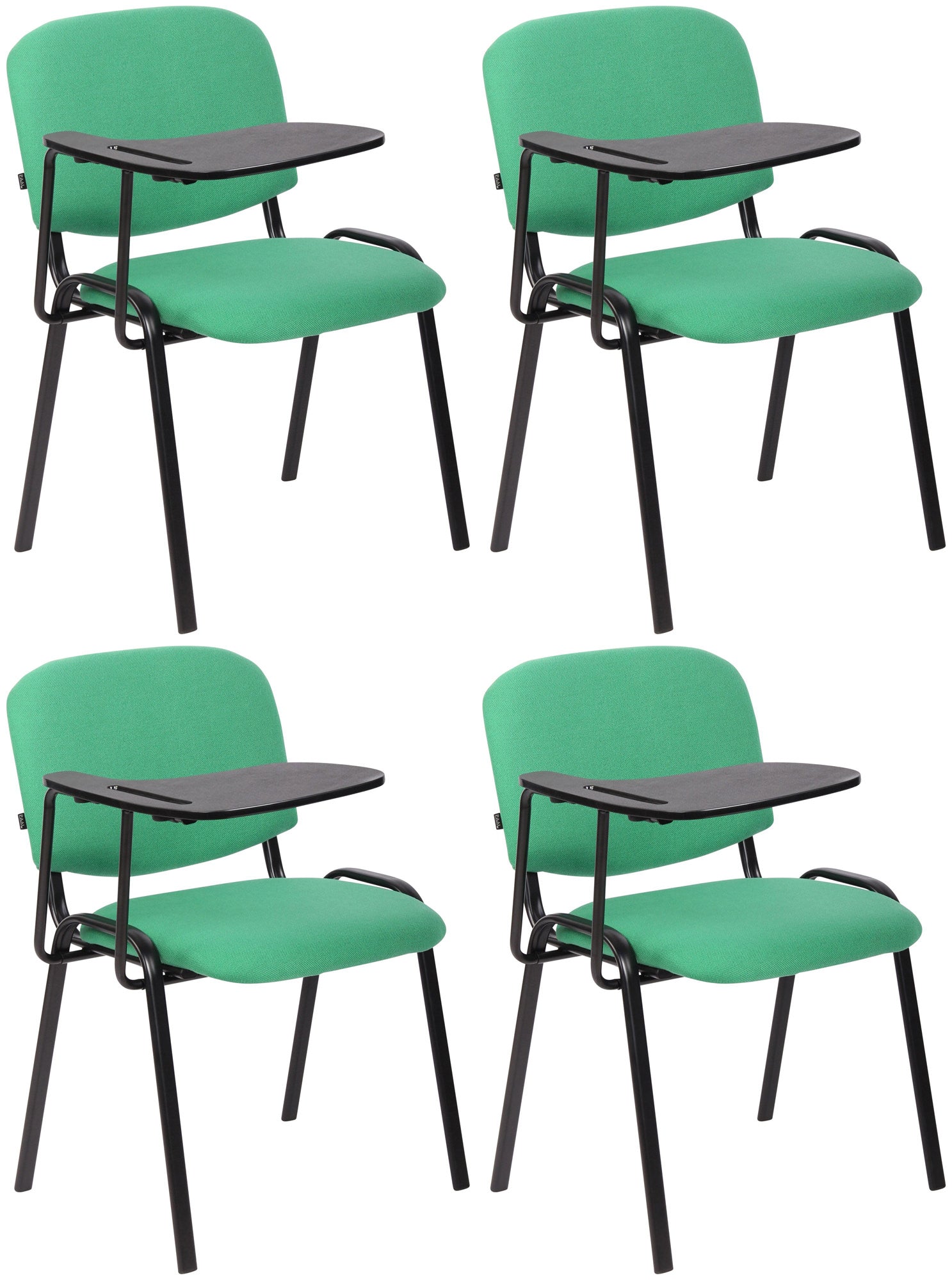 4-delige Conferentiestoelenset - Vergaderstoelen - Inclusief Klaptafeltje Kleur groen