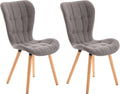 Set van 2 Eetkamerstoelen, Dining Chairs, Comfortabele Bekleding, Moderne Look Kleur lichtgrijs Materiaal Stof