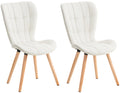 Set van 2 Eetkamerstoelen, Dining Chairs, Comfortabele Bekleding, Moderne Look Kleur wit Materiaal kunstleer