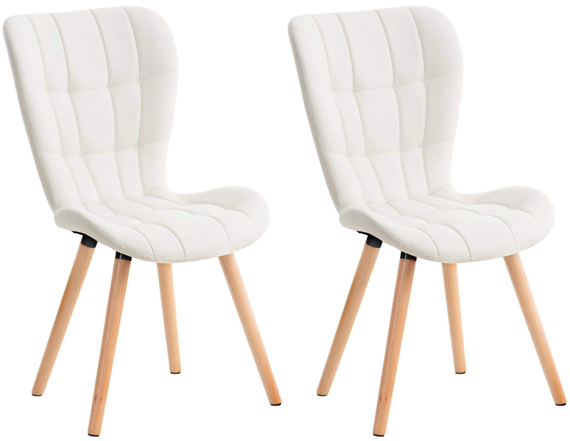 Set van 2 Eetkamerstoelen, Dining Chairs, Comfortabele Bekleding, Moderne Look Kleur wit Materiaal kunstleer