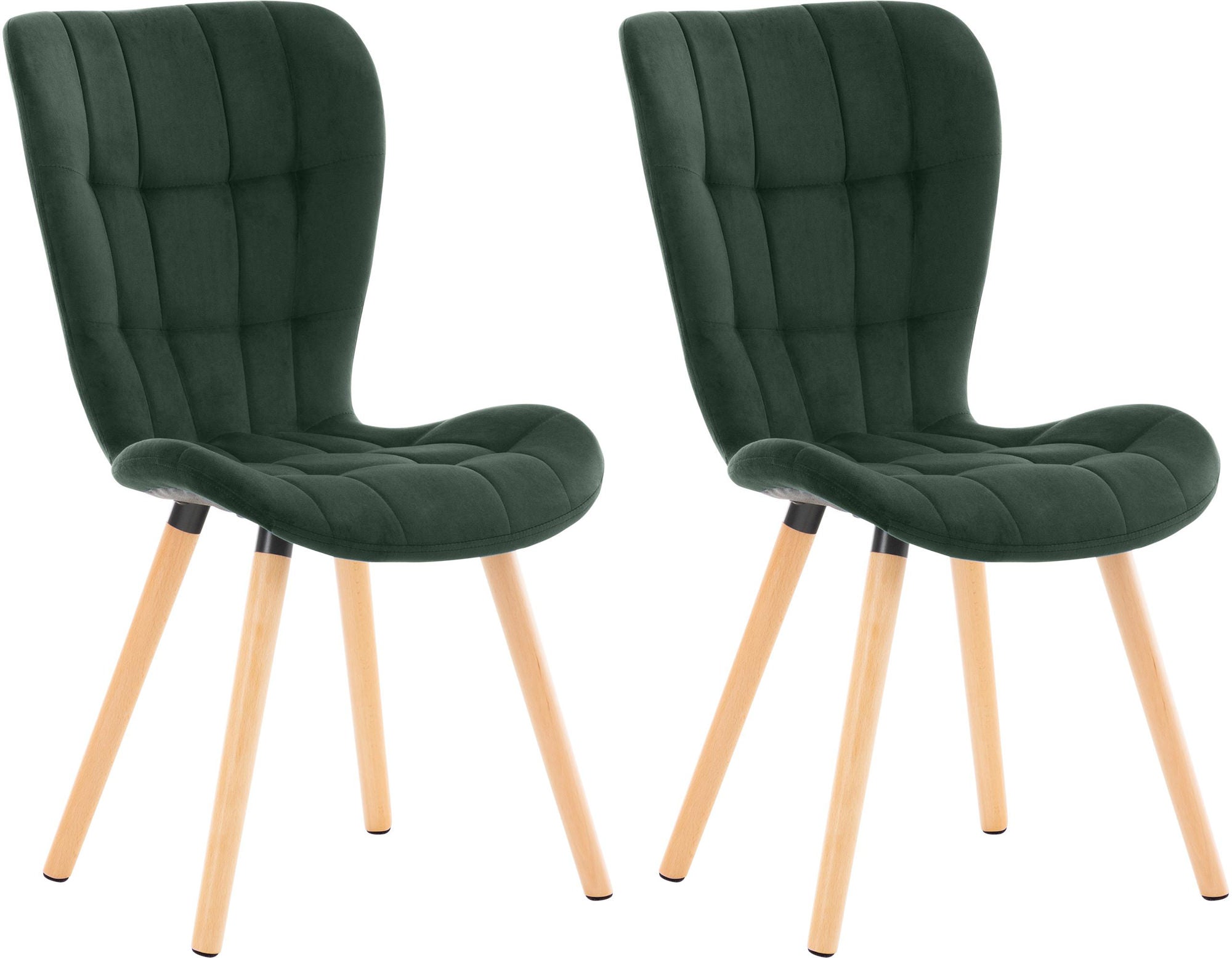 2-delige set Eetkamerstoelen - Stoelenset - Comfortabel, Fluweel/Fabric Cocktail Kleur groen