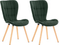 2-delige set Eetkamerstoelen - Stoelenset - Comfortabel, Fluweel/Fabric Cocktail Kleur groen