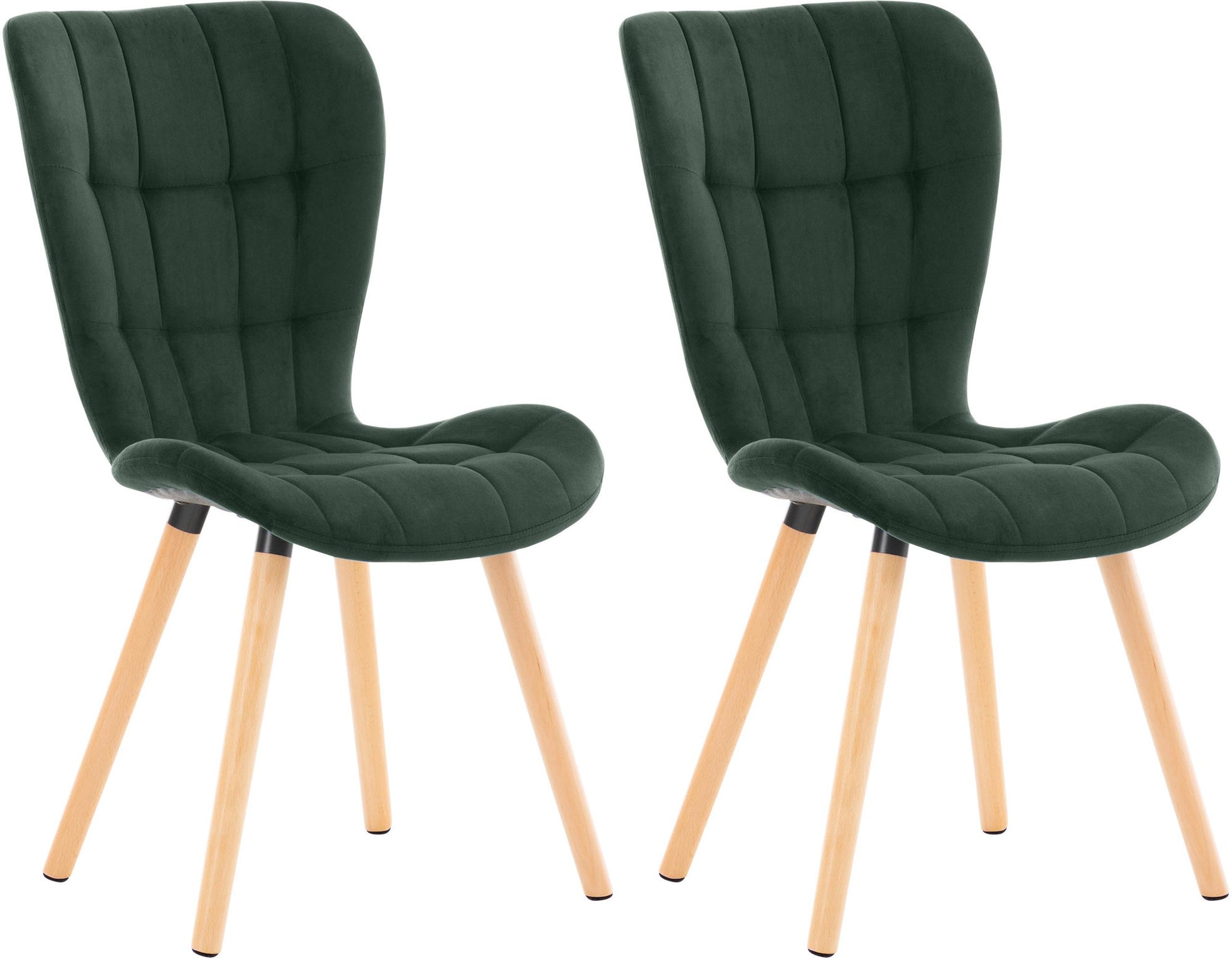 2-delige set Eetkamerstoelen - Stoelenset - Comfortabel, Fluweel/Fabric Cocktail Kleur groen