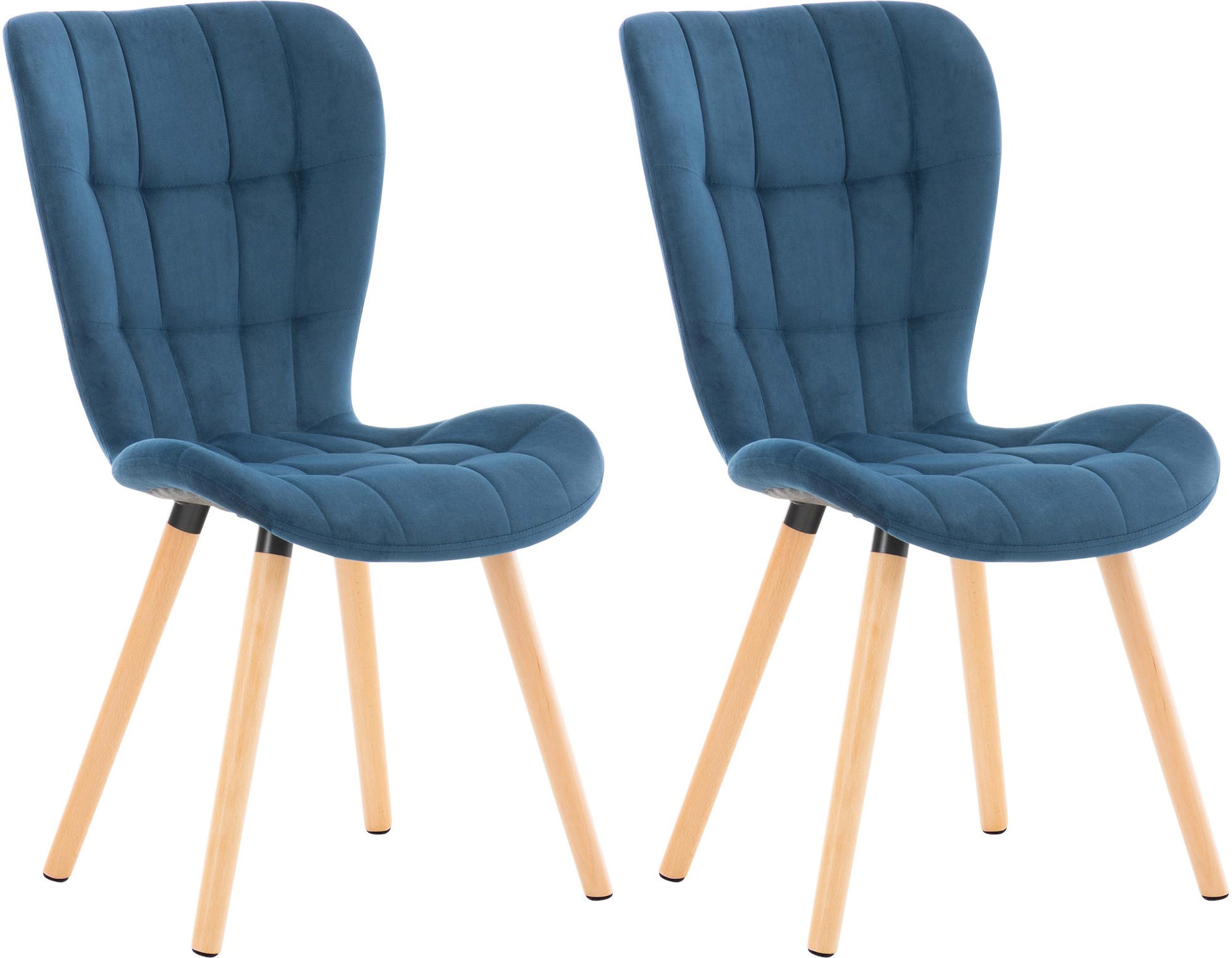 Set van 2 Eetkamerstoelen, Dining Chairs, Comfortabele Bekleding, Moderne Look Kleur blauw Materiaal zacht