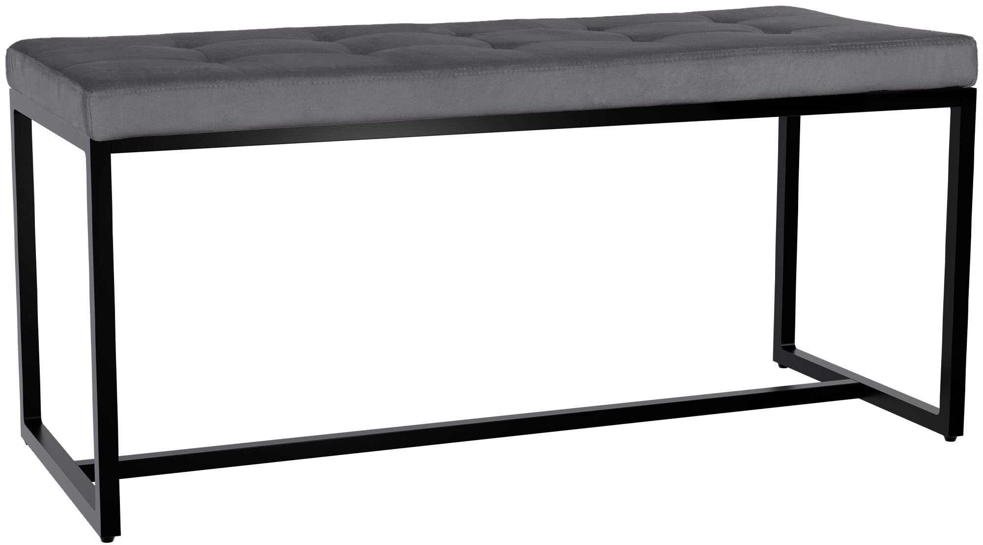 Bench Zwart Onderstel - Zitbank - Hoog Zitcomfort Kleur donkergrijs Materiaal zacht