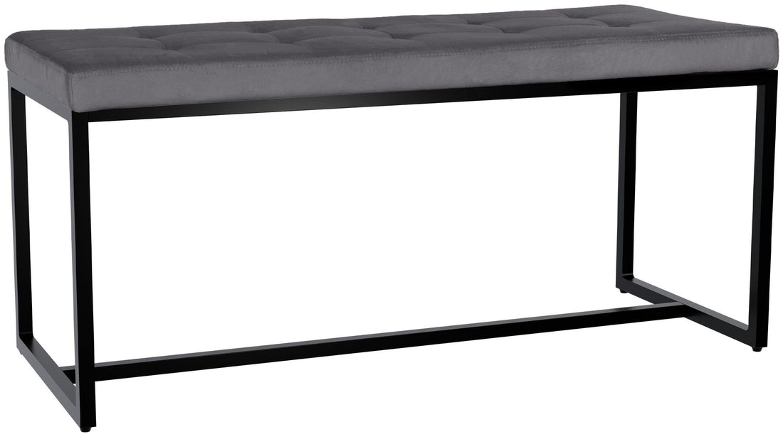 Bench Zwart Onderstel - Zitbank - Hoog Zitcomfort Kleur donkergrijs Materiaal zacht