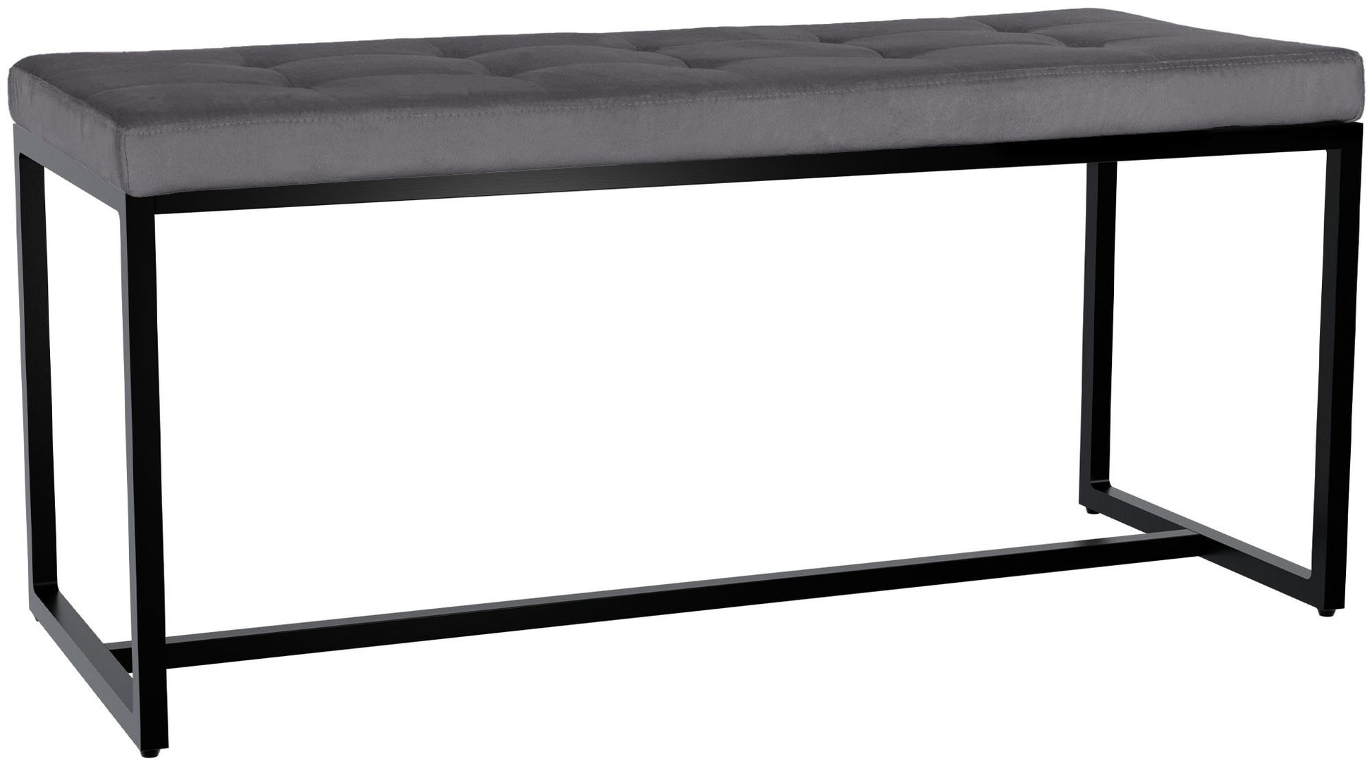 Bench Zwart Onderstel - Zitbank - Hoog Zitcomfort Kleur donkergrijs Materiaal zacht