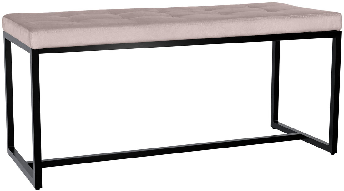 Bench Zwart Onderstel - Zitbank - Hoog Zitcomfort Kleur donkergrijs Materiaal zacht