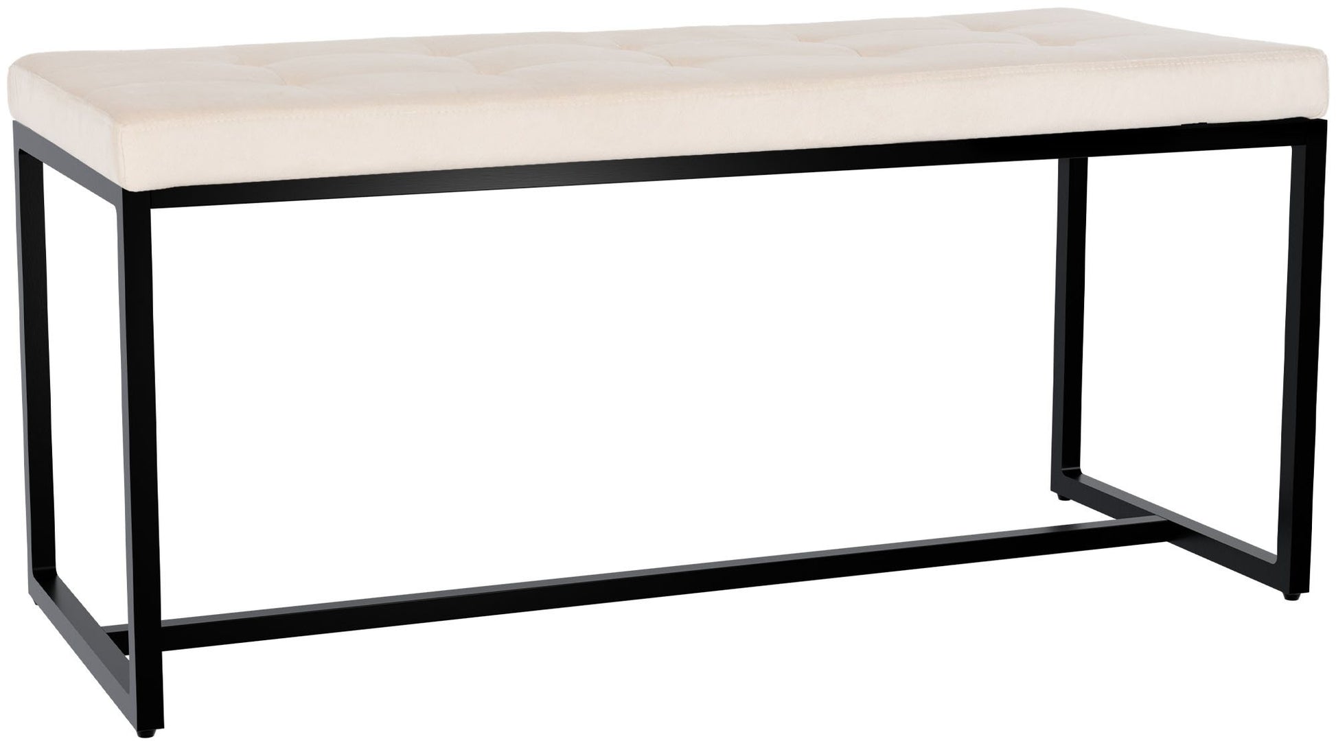 Bench Zwart Onderstel - Zitbank - Hoog Zitcomfort Kleur crème Materiaal zacht