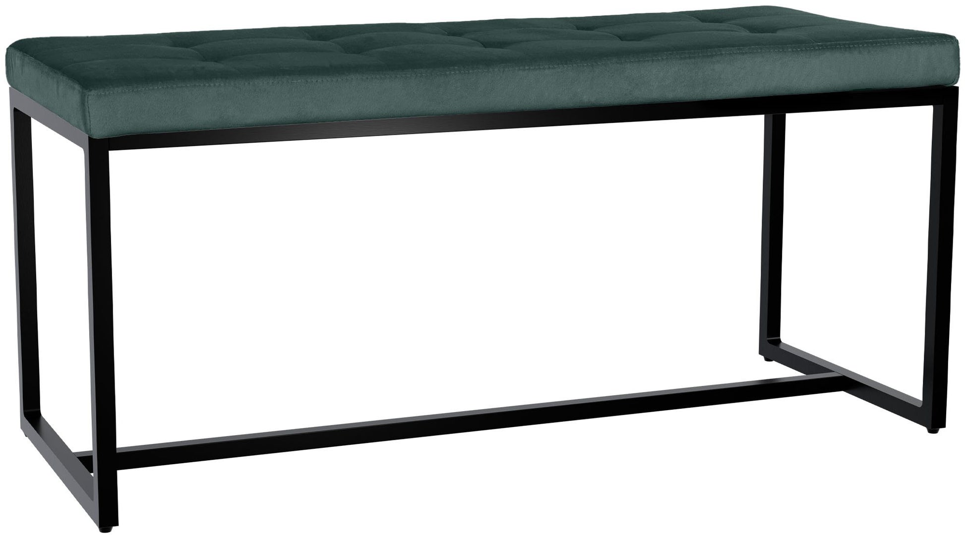 Bench Zwart Onderstel - Zitbank - Hoog Zitcomfort Kleur groen Materiaal zacht