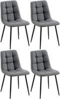 4-delige Set Eetkamerstoelen - Kunstleer - Onderhoudsvriendelijk Design Kleur donkergrijs