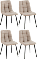 4-delige Set Eetkamerstoelen - Kunstleer - Onderhoudsvriendelijk Design Kleur taupe