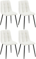 4-delige Set Eetkamerstoelen - Kunstleer - Onderhoudsvriendelijk Design Kleur wit
