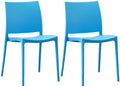 2-delige set Tuinstoelen - Terrasstoelen - Stapelbaar en UV-bestendig kunststof Kleur blauw